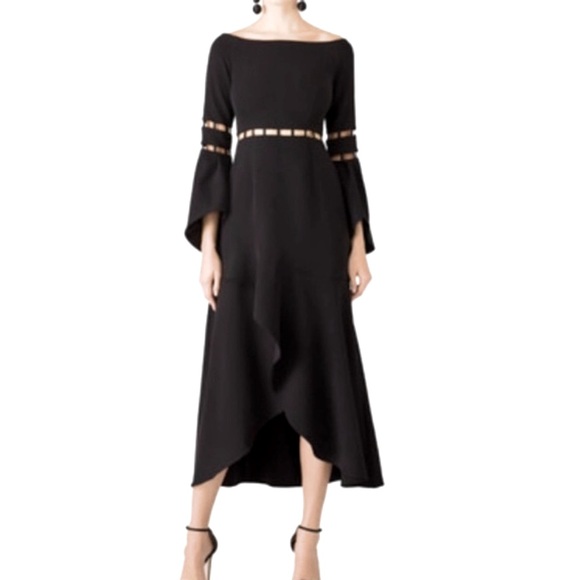 Finders Keepers Women’s Black Solar Dress Sz S Hi-Low Off Shoulder Formal - Picture 1 of 14